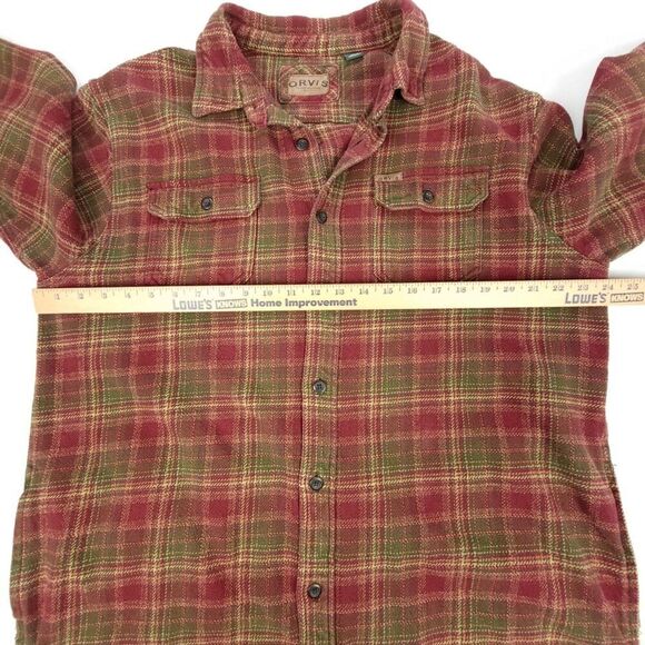 ORVIS Big Bear Heavyweight Double Brushed Flannel Button Down Shirt Men XL Plaid - Picture 5 of 9